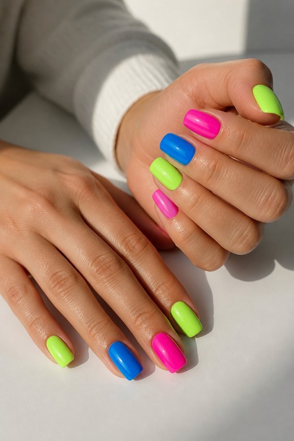 vibrant neon nail styles