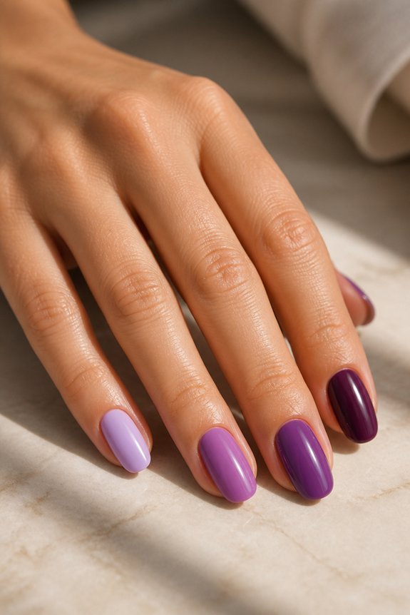 vibrant purple manicure tips