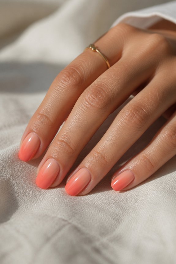 warm coral and peach